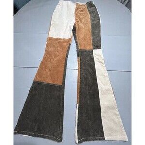 Oli & Hali Corduroy Pants Bootcut Patchwork Block Color Size Small 70’s Groovy